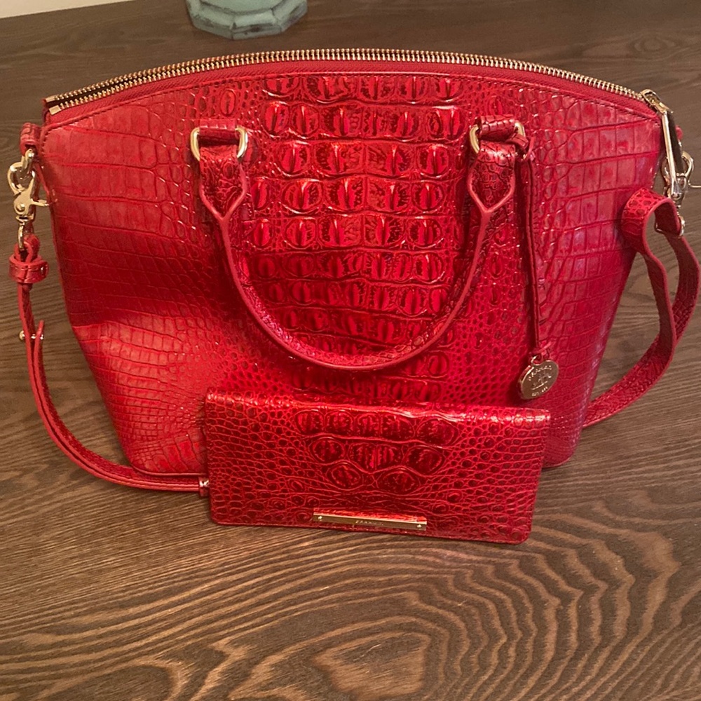 Brahmin Duxbury satchel and matching wallet